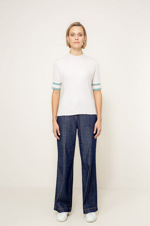 Strickshirt im Viscose Mix | Offwhite