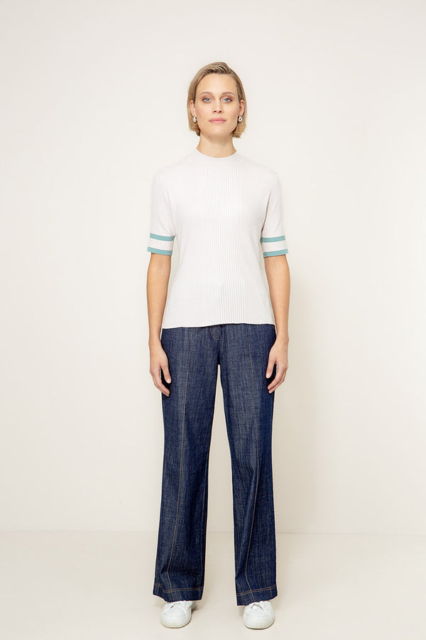 Strickshirt im Viscose Mix | Offwhite