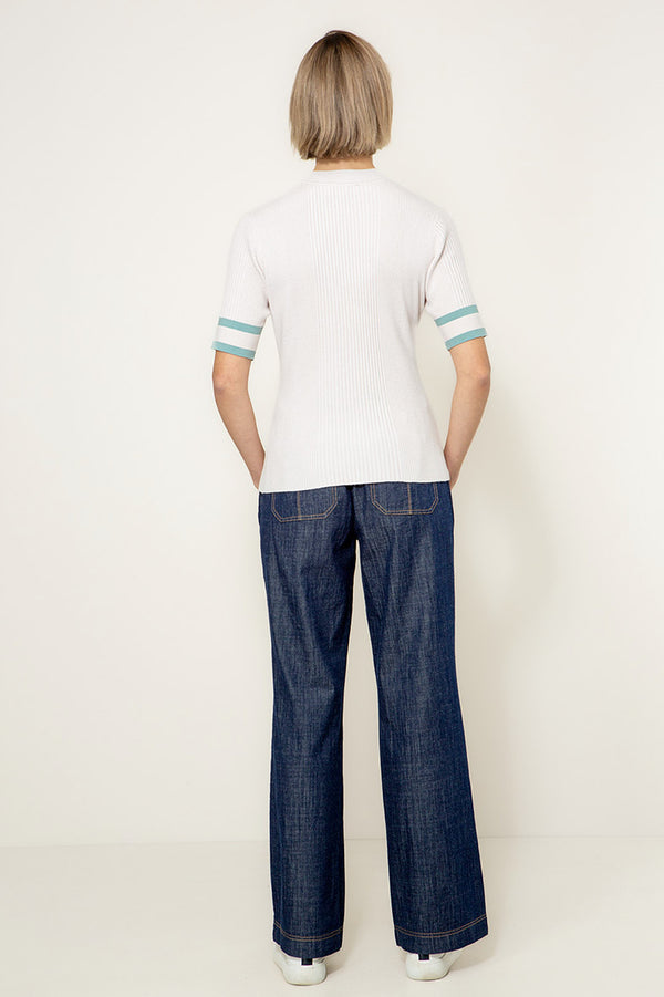 Strickshirt im Viscose Mix | Offwhite