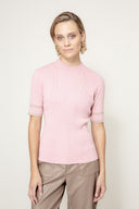 Knitted shirt in viscose blend | Mauve
