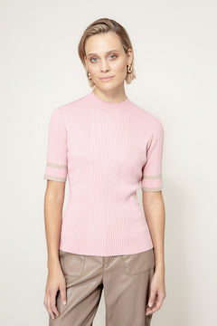 Knitted shirt in viscose blend | Mauve