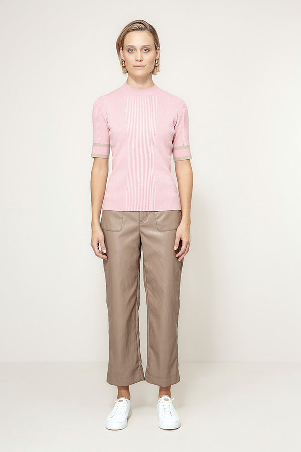 Knitted shirt in viscose blend | Mauve