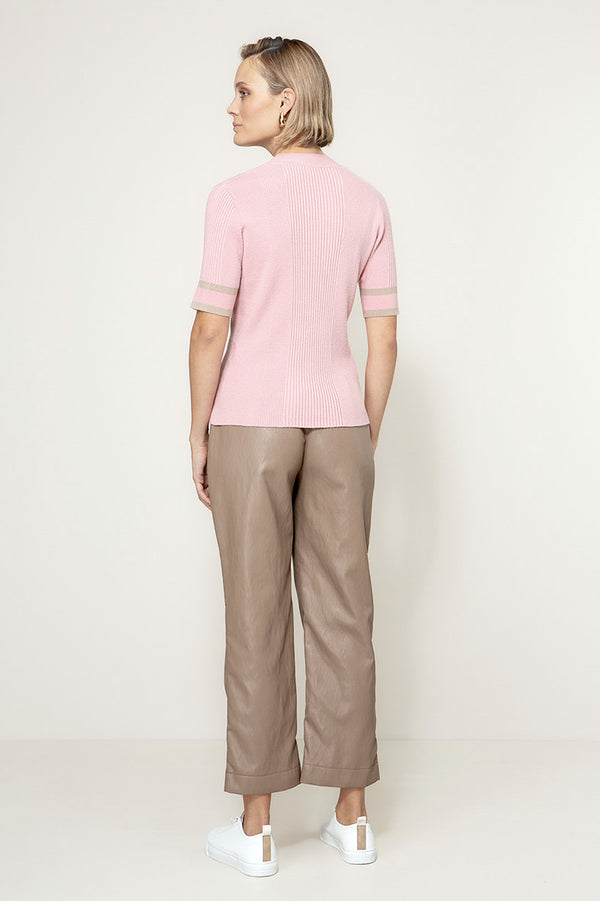 Knitted shirt in viscose blend | Mauve