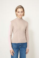 Strickshirt im Viscose-Mix | Taupe
