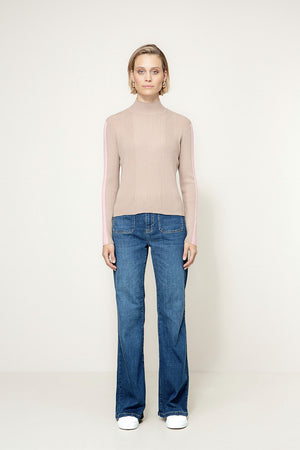 Strickshirt im Viscose-Mix | Taupe