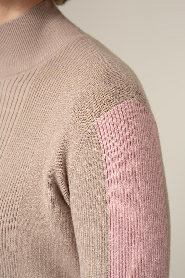 Strickshirt im Viscose-Mix | Taupe
