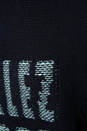 Rollkragenpullover mit Schriftzug | Navy