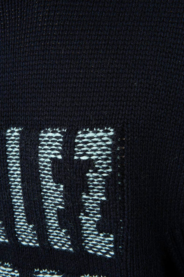 Rollkragenpullover mit Schriftzug | Navy