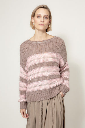 Strickpullover mit Alpaka | Taupe