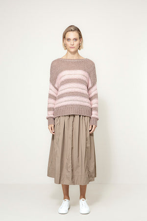 Strickpullover mit Alpaka | Taupe