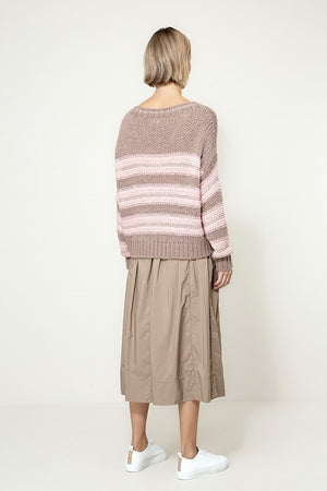 Strickpullover mit Alpaka | Taupe