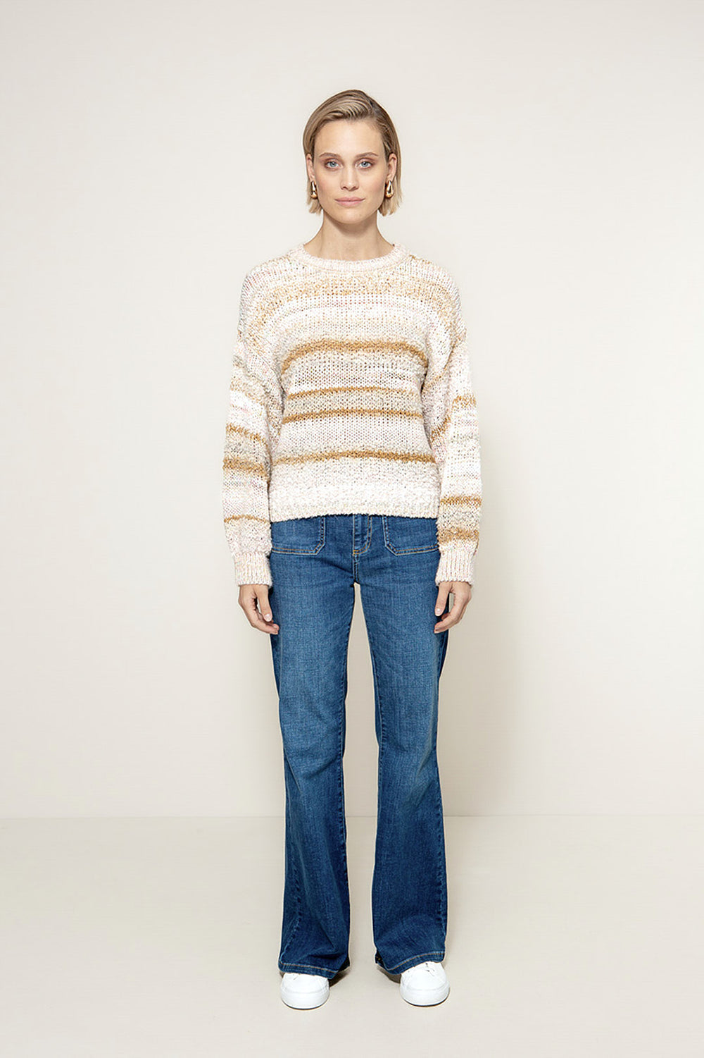 Strickpullover mit Alpaka | Creme