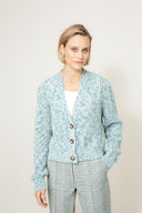Strickjacke mit Mohair | light Teal