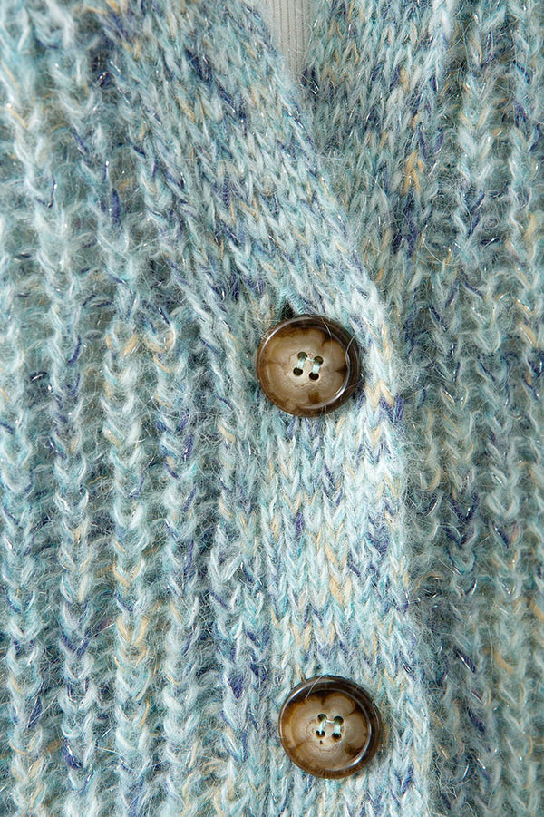 Strickjacke mit Mohair | light Teal