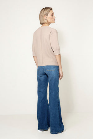 Strickshirt im Viscose-Mix | Taupe