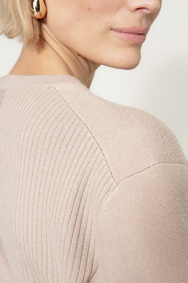 Strickshirt im Viscose-Mix | Taupe