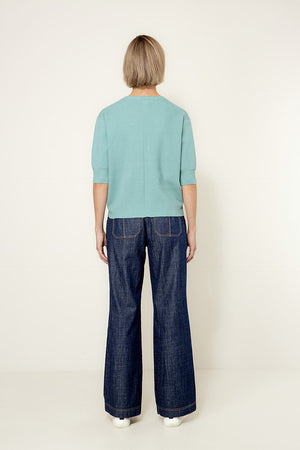 Strickshirt im Viscose-Mix | light Teal