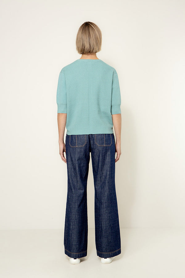 Strickshirt im Viscose-Mix | light Teal