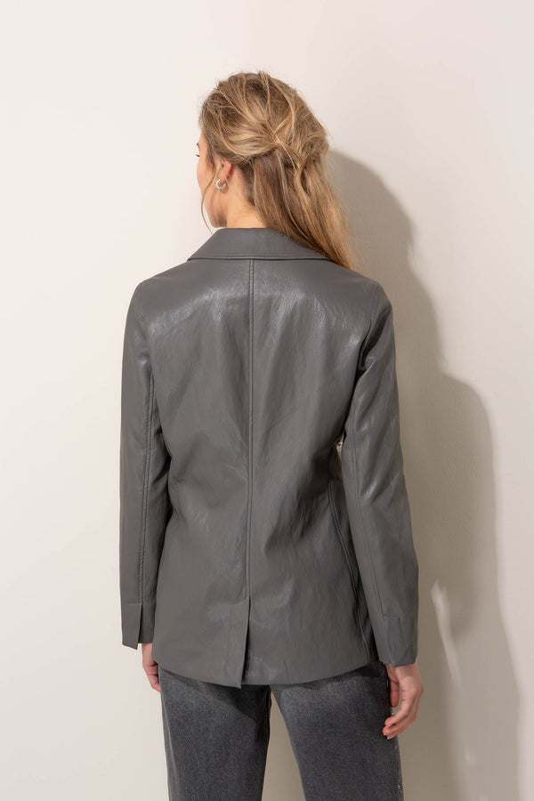Blazer in Lederoptik