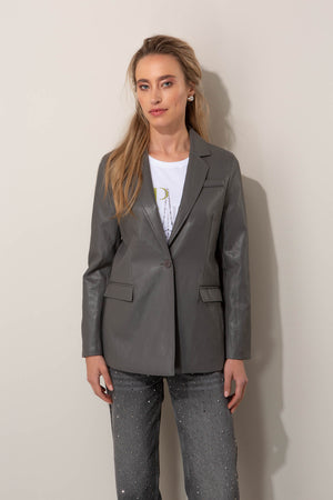 Blazer in Lederoptik
