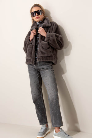 Jacke in faux Fur