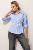 Baumwollbluse mit Taillenschnürung