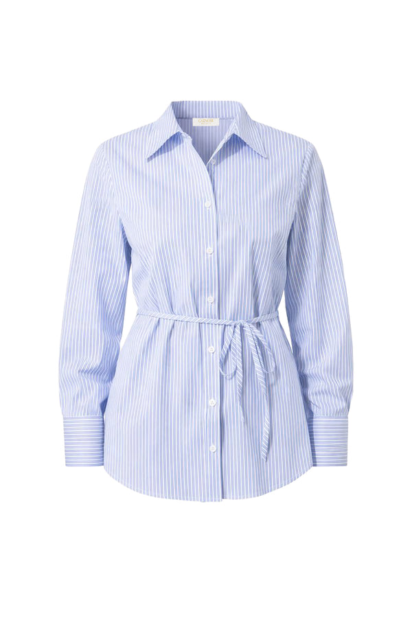 Baumwollbluse mit Taillenschnürung