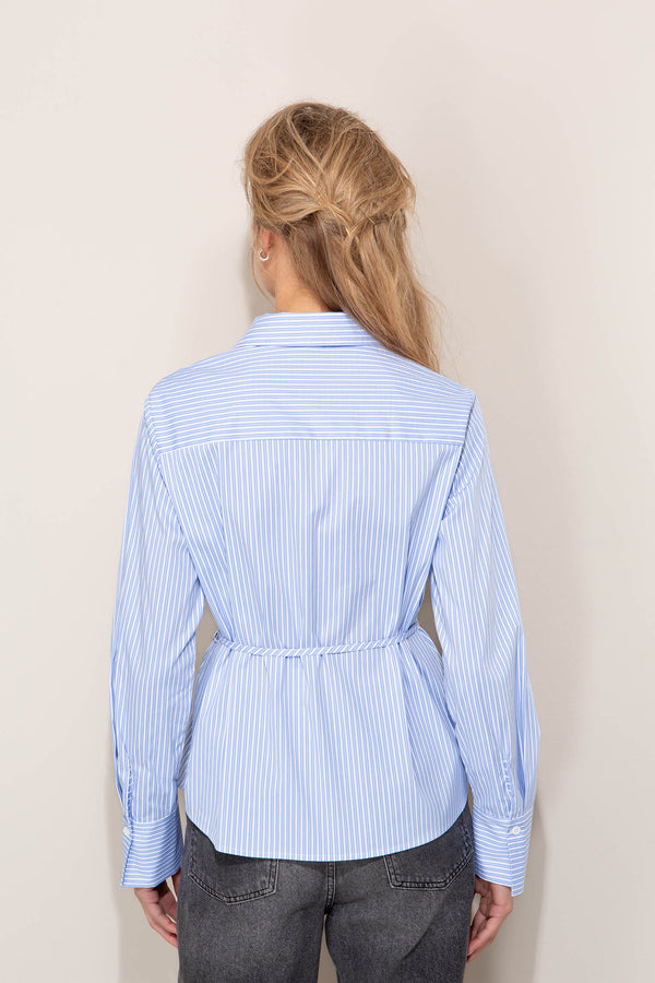 Baumwollbluse mit Taillenschnürung