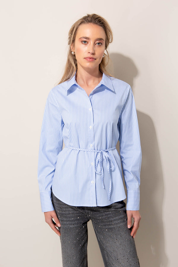 Baumwollbluse mit Taillenschnürung