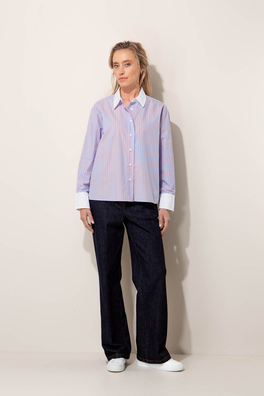 Bluse in Baumwoll-Lyocell-Mix