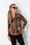 Bluse aus Viskose-Crêpe mit Print