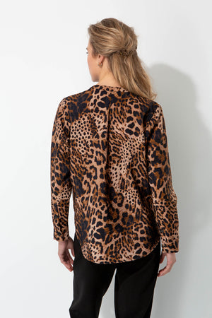 Bluse aus Viskose-Crêpe mit Print