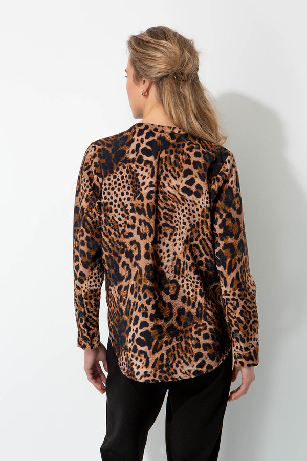 Bluse aus Viskose-Crêpe mit Print