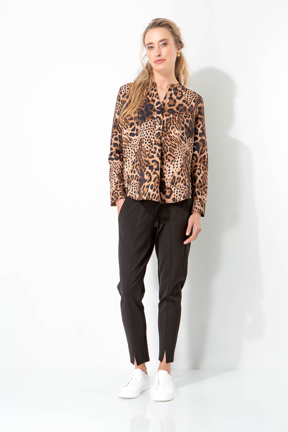 Bluse aus Viskose-Crêpe mit Print