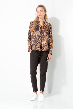 Bluse aus Viskose-Crêpe mit Print