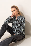 Bluse aus Viskose-Crêpe mit Print