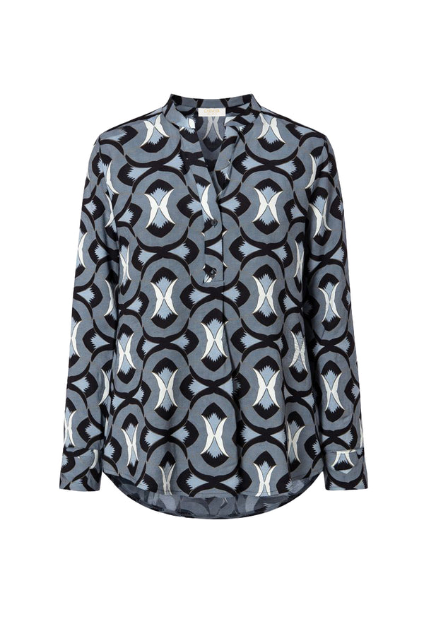 Bluse aus Viskose-Crêpe mit Print