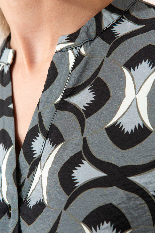 Bluse aus Viskose-Crêpe mit Print