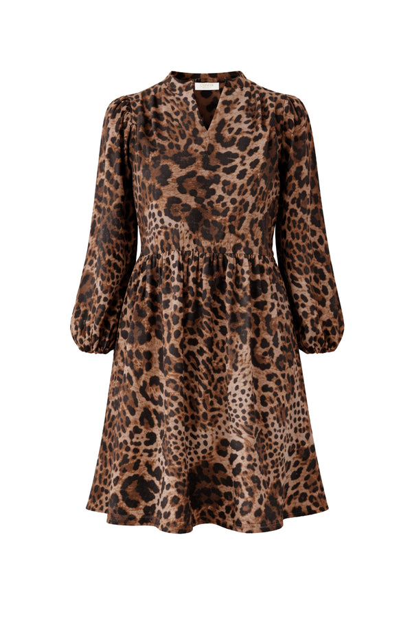 Kleid in Viskose-Crêpe mit Print