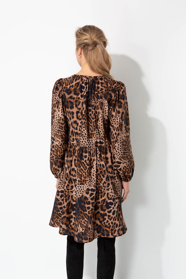 Kleid in Viskose-Crêpe mit Print