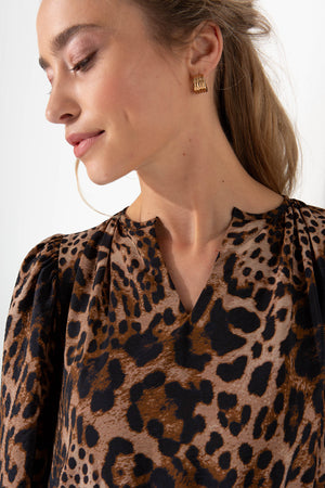 Kleid in Viskose-Crêpe mit Print