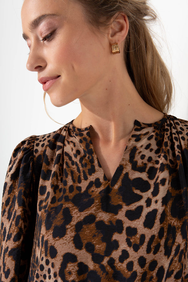 Kleid in Viskose-Crêpe mit Print