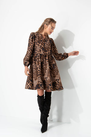 Kleid in Viskose-Crêpe mit Print