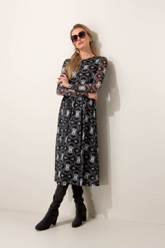 Meshkleid in Print