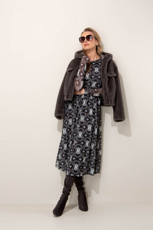 Meshkleid in Print