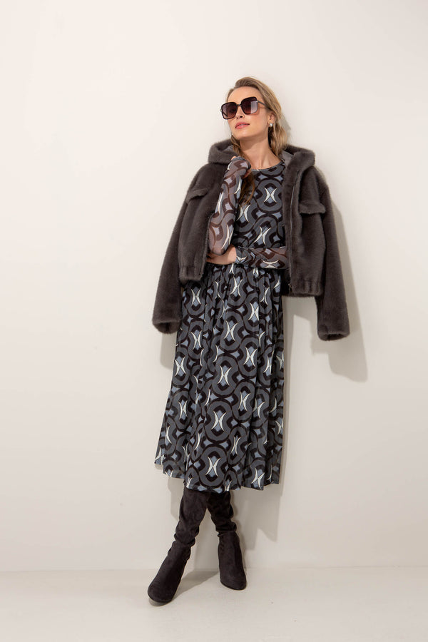 Meshkleid in Print