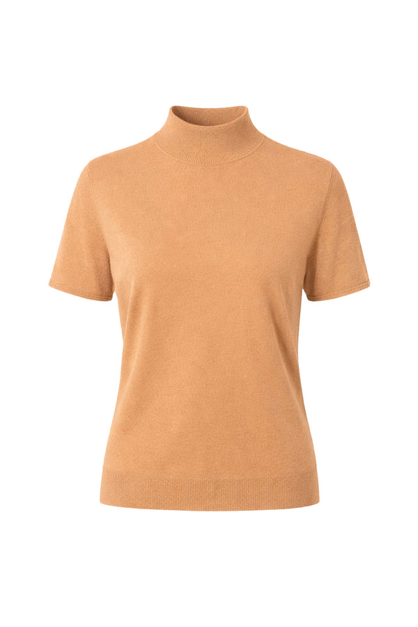 Kurzarm-Strickshirt aus Viskose-Mix