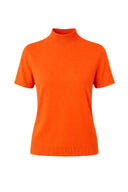 Kurzarm-Strickshirt aus Viskose-Mix