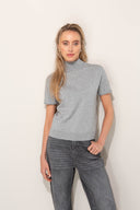 Kurzarm-Strickshirt aus Viskose-Mix