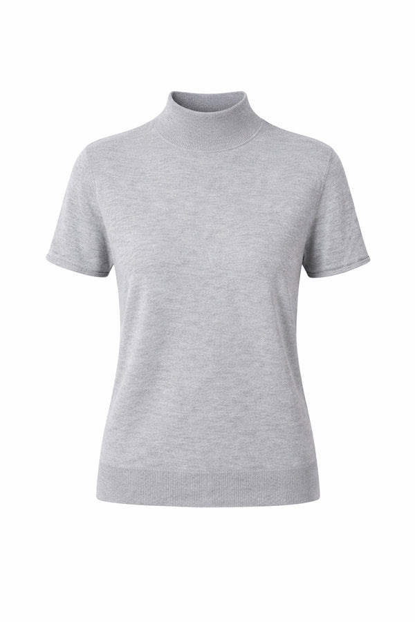 Kurzarm-Strickshirt aus Viskose-Mix
